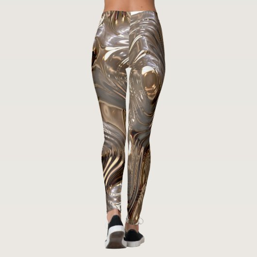 Zilver Goud Metaal-effect Leggings (Achterkant)