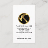 Zilver Goud Metaal Werken Fabricage Visitekaartje (Achterkant)