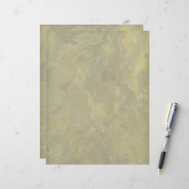 Zilver Goud Metalen Gips Scrapbook Papierblad (Voorkant / Achterkant in situ)