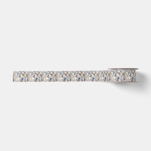 Zilver & Goud Mozaïek Satijnen Lint (Voorkant)