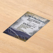 Zilver Goud Navy Acryl Trouw Uitnodiging (Laagn)