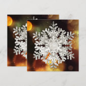 Zilver & Goud Sneeuwvlok Kristal Glans Feestdagenkaart (Voorkant / Achterkant)