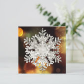 Zilver & Goud Sneeuwvlok Kristal Glans Feestdagenkaart (Staand voorkant)