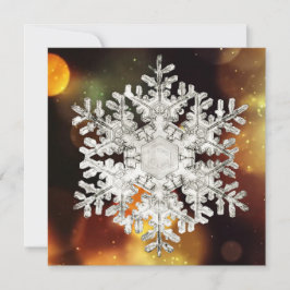 Zilver & Goud Sneeuwvlok Kristal Glans Feestdagenkaart