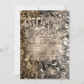 Zilver & Goud Verjaardagsfeest Sequins Uitnodiging (Voorkant)