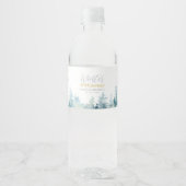 Zilver & Goud Winter Wonderland 1e verjaardagsfees Waterfles Etiket (Voorkant)
