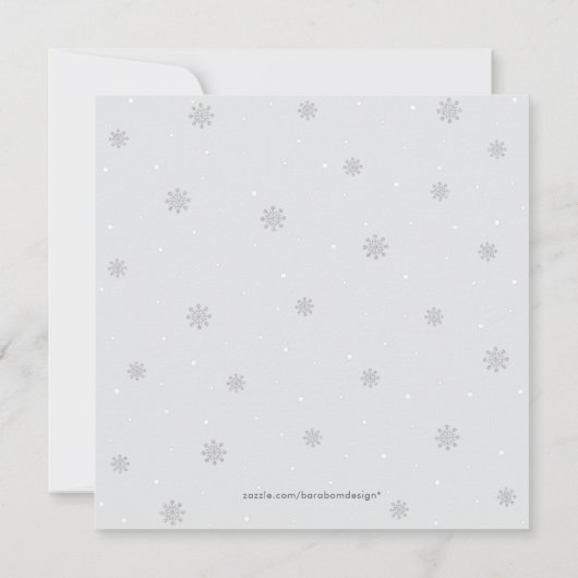 Zilver & Goud Winter Wonderland Jongens Baby Showe Kaart (Achterkant)