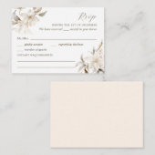 Zilver, Goud & Wit Bloemen Quinceañera RSVP Informatiekaartje (Voorkant / Achterkant)