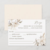 Zilver, Goud & Wit Quinceañera RSVP (Voorkant / Achterkant)