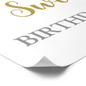 Zilver Goud Zoet 16 Verjaardag Custom 12x18 Poster (Hoek)