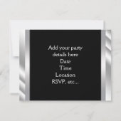 Zilver Goud Zwart Quinceanera Kaart (Achterkant)