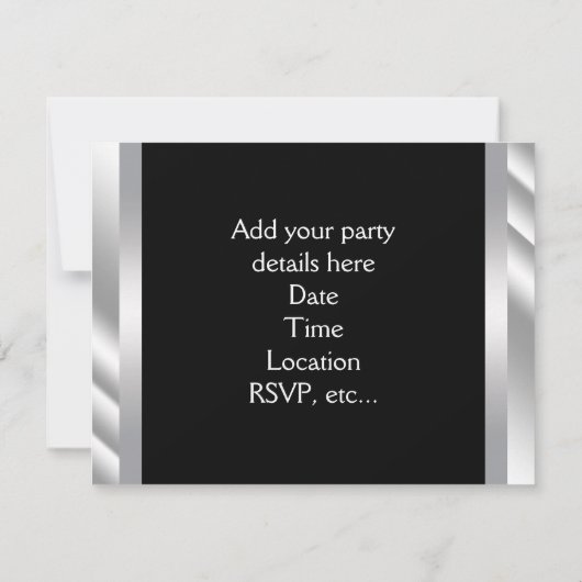 Zilver Goud Zwart Quinceanera Kaart (Achterkant)