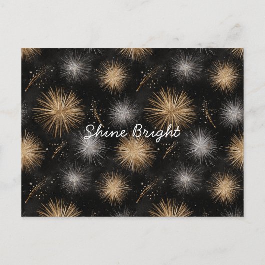 Zilver Goud Zwarte Kerstviering  Briefkaart (Voorkant)