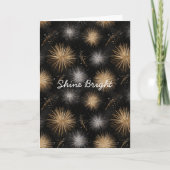 Zilver Goud Zwarte Kerstviering  Kaart (Voorkant)