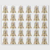 Zilver Gouden Bell Wit Inpakpapier (Vlak)