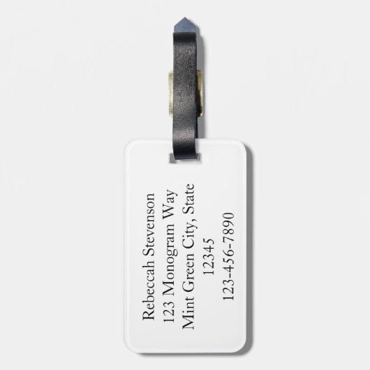 Zilver/Gouden Confetti Monogram Bagagelabel (Achterkant verticaal)