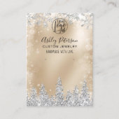 Zilver gouden glitter logo sieraden oorbel display visitekaartje (Voorkant)