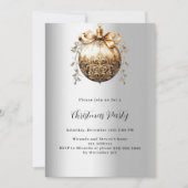 Zilver gouden kerstbal vintage kerstfeest kaart (Voorkant)