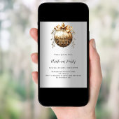 Zilver gouden kerstbal vintage kerstfeest kaart