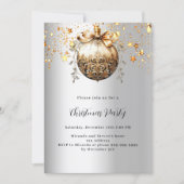 Zilver gouden kerstballen sterren vintage kerstfee kaart (Voorkant)