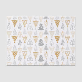 Zilver & Gouden Kerstboom Tissue Paper Tissuepapier