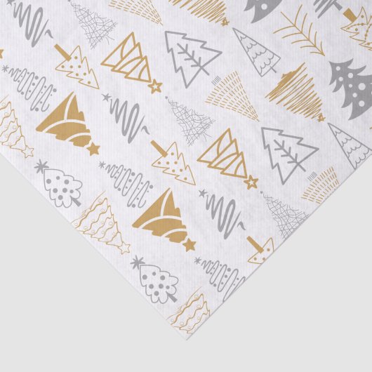 Zilver & Gouden Kerstboom Tissue Paper Tissuepapier (Detail)