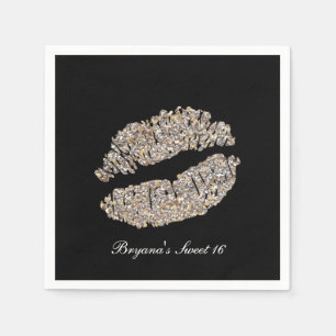 Zilver Gouden Lippen Nep Glans Kus Beauty Make-up Servet