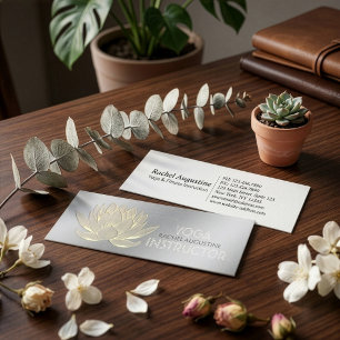 Zilver Gouden Lotus Yoga Meditatie Reiki Instructe Mini Visitekaartje