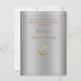 Zilver Gouden Nautilus Anker Bruidsmeisjes Bruilof Kaart