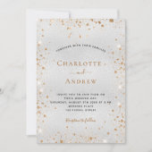 Zilver goudglitter stof elegant bruiloft kaart (Voorkant)