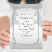 Zilver & Gray Fiesta Baptisme en Birthday Kaart