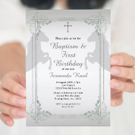 Zilver & Gray Fiesta Baptisme en Birthday Kaart