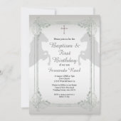 Zilver & Gray Fiesta Baptisme en Birthday Kaart (Voorkant)