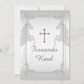 Zilver & Gray Fiesta Baptisme en Birthday Kaart (Achterkant)