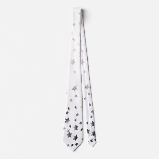 Zilver Gray Stars Stropdas (Voorkant)