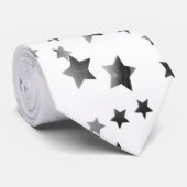 Zilver Gray Stars Stropdas (Opgerold)