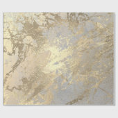 Zilver Grey Abstract Golden Metallic Glass Stroke Cadeaupapier (Vlak)