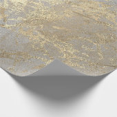 Zilver Grey Abstract Golden Metallic Glass Stroke Cadeaupapier (Hoek)
