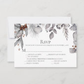 Zilver Grey Holly Pine Eucalyptus Rust Berries RSVP Kaartje (Voorkant)