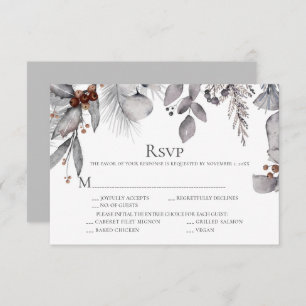 Zilver Grey Holly Pine Eucalyptus Rust Berries RSVP Kaartje