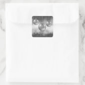 Zilver Grey KerstBaubles - Handgemaakt - Vierkante Sticker (Tas)