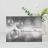 Zilver Grey Kerstmis Baubles kerst Kaart (Staand voorkant)