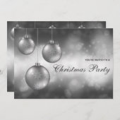 Zilver Grey Kerstmis Baubles kerst Kaart (Voorkant / Achterkant)