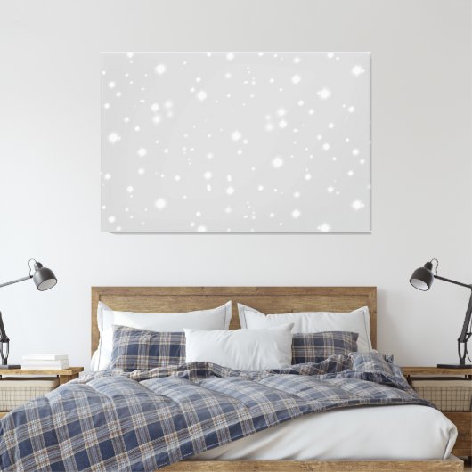 Zilver Grey Starlight Canvas Afdruk (Insitu (Slaapkamer))