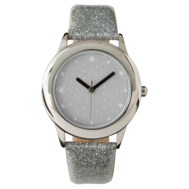 Zilver Grey Starlight Horloge (Voorkant)