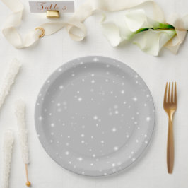 Zilver Grey Starlight Papieren Bordje