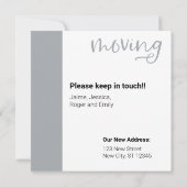 Zilver Grey We verplaatsen Dachshund Dog in Box Ka Bedankkaart (Achterkant)