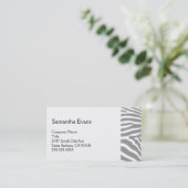 Zilver Grey Zebra Visitekaartje (Staand voorkant)