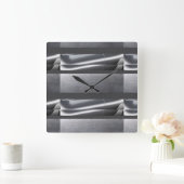Zilver, grijs Abstract Vierkante Klok (Huis)