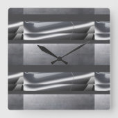 Zilver, grijs Abstract Vierkante Klok (Voorkant)